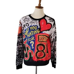 Bass by Ron Bass Multi-color Street Graffiti Sweatshirt‎